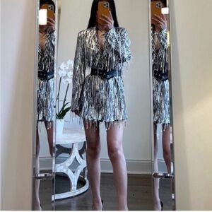 Zara  New Fridged sequined blazer